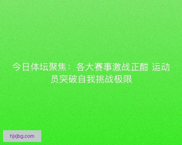 今日体坛聚焦:各大赛事激战正酣 运动员突破自我挑战极限 今日体坛聚焦:各大赛事激战正酣 运动员突破自我挑战极限
